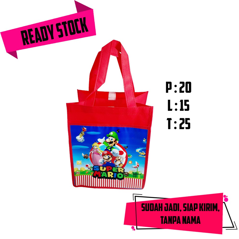 

Goodie Bag Ulang Tahun anak Mario Bross Model Kantong