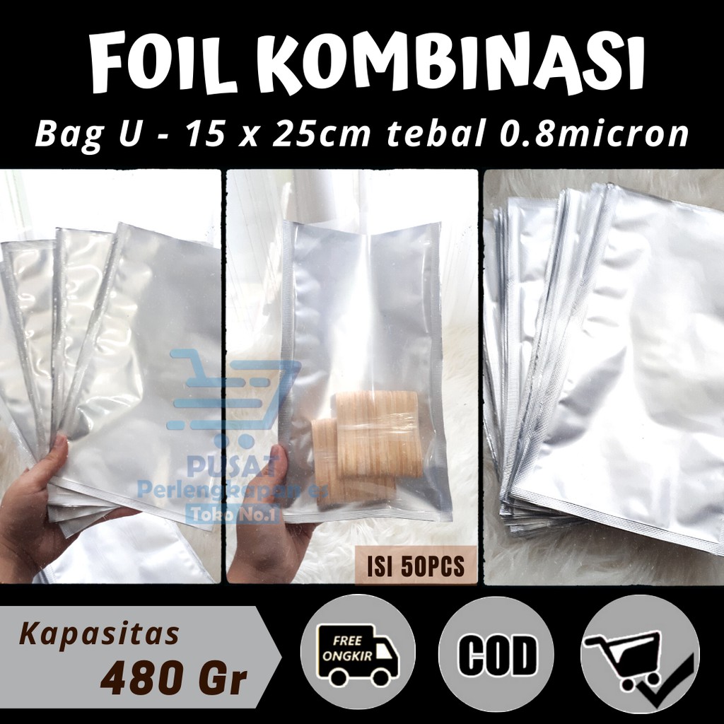 

KEMASAN ALUMINIUM FOIL SILVER KOMBINASI BENING / UKURAN 15X25 / KEMASAN KERIPIK KERUPUK