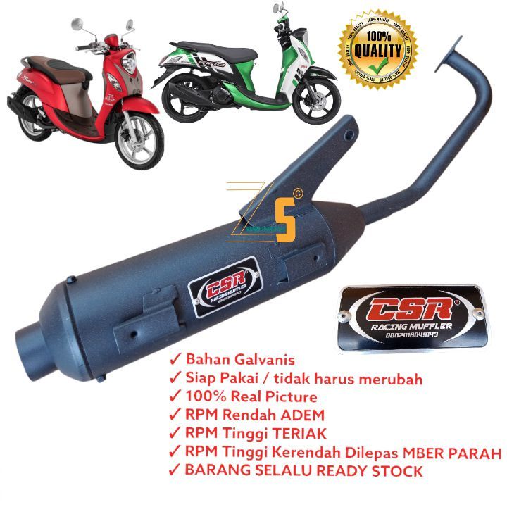 KNALPOT BOBOKAN RACING YAMAHA FINO FI 125 (MERK CSR SUARA MBER NGEBAS)