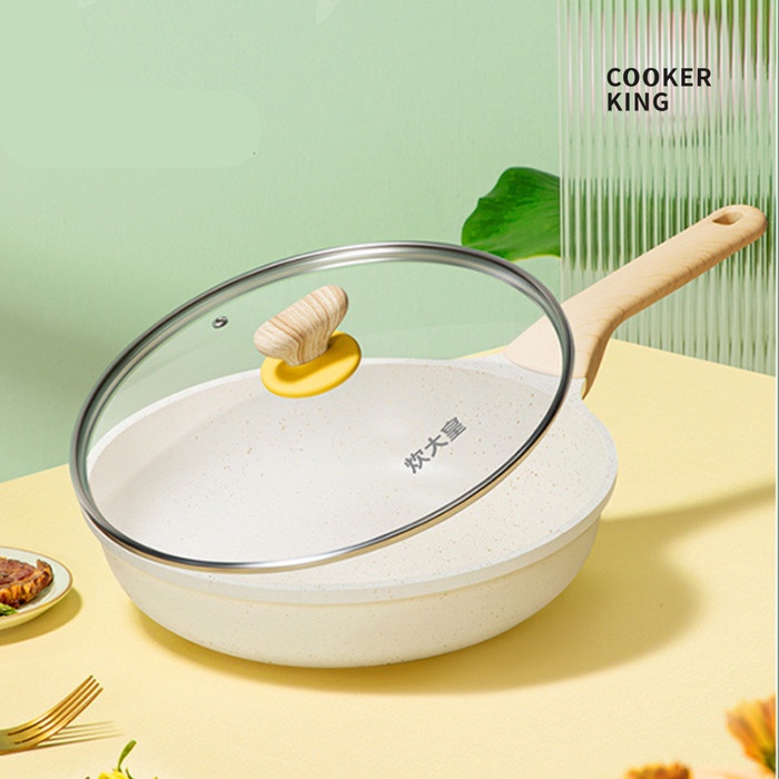 Cooker King Wajan Wok 30Cm Anti Lengket Granite Coating + Tutup