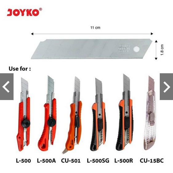

Joyko L-150 Cutter Refill Isi Pisau Pemotong [1 Tube/ 5 pcs] Murah