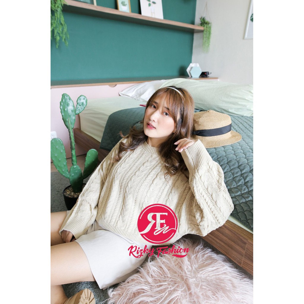 Elior Crop Cable Sweater / Sweater Crop Rajut / lbs sweater crop