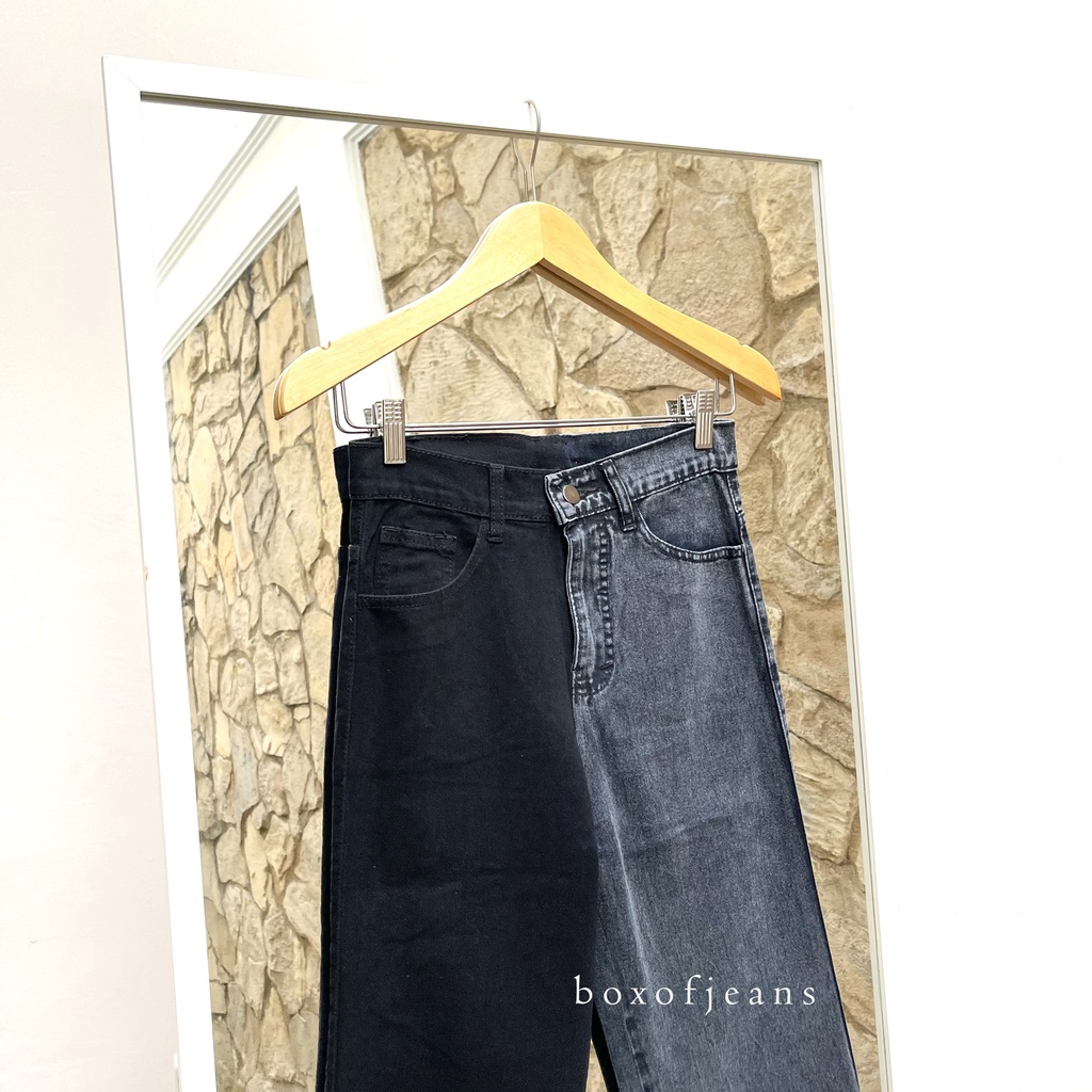 Boxofjeans - Hotty Cullote Jeans - TWO TONE BLACK