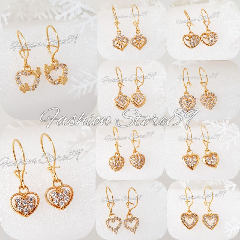 Anting Jurai Varian Love. Perhiasan Berkualitas Tinggi Lapis Emas 18k Yaxiya Impor Bestquality bestseller anting Love