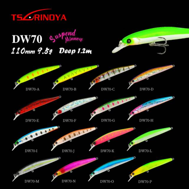 UMPAN PANCING TSURINOYA MINNOW SUSPEND DW70