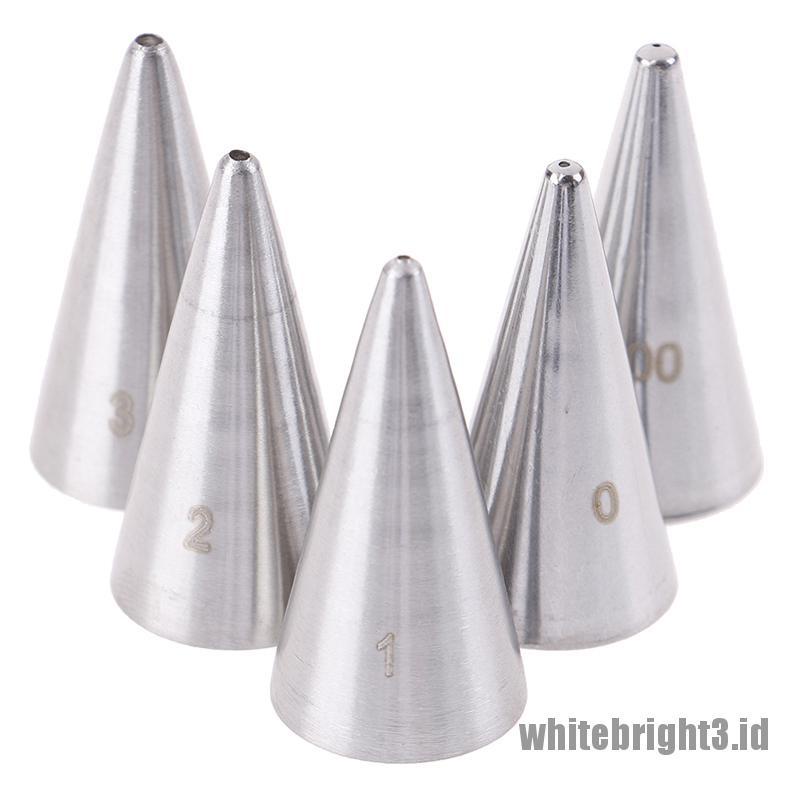 ❤White3 Warna Putih❤ 5pcs Ujung Mulut Pipa Icing Bentuk Bundar Untuk Dekorasi Pastry