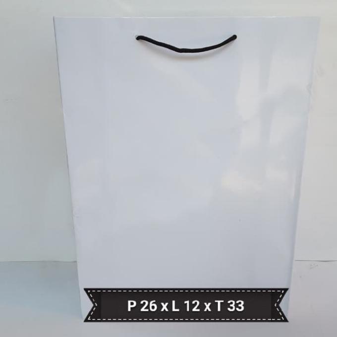 *****] paper bag putih P26 x L12 x T33 ( harga perlusin)