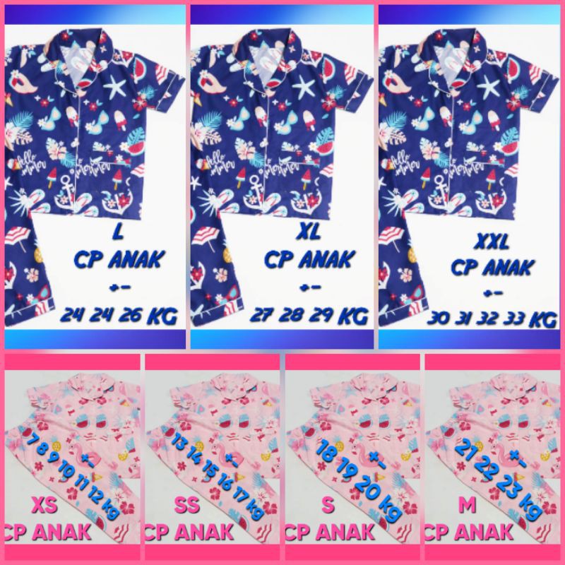 baju tidur bisa pasangan ibu dan anak katun motif flamingo pink/flamingo nevi