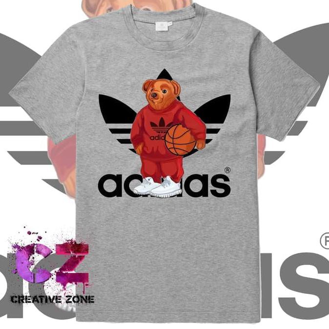 CUSTOM KAOS/TSHIRT HYPE ADIDAS BEAR BASKET BALL DIGITAL PRINTING