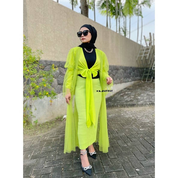 zayin Span knit-Neon Green