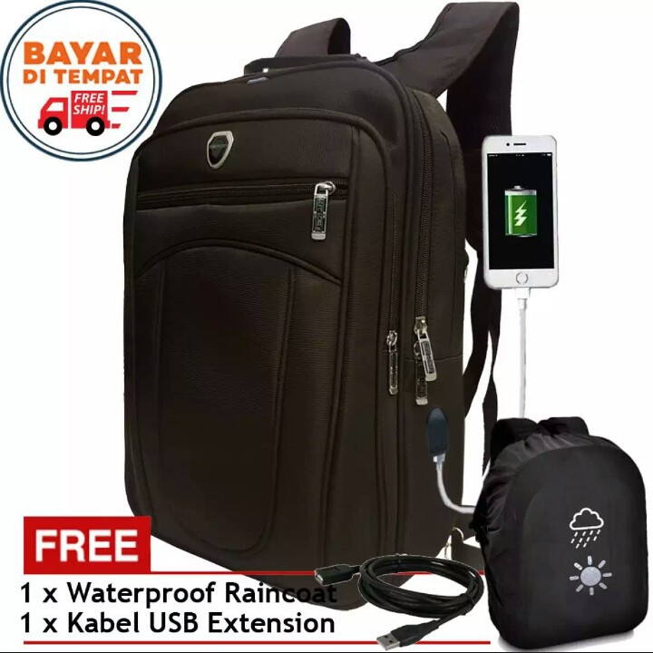 Polo Power Tas Ransel Laptop Pria Dan Wanita Tas Punggung Backpack Original - Coffe