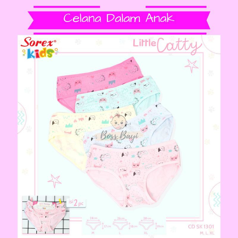 Sorex Kids CD Celana Dalam Anak Perempuan / Girl's Panties satuan per 1pc M,L,XL