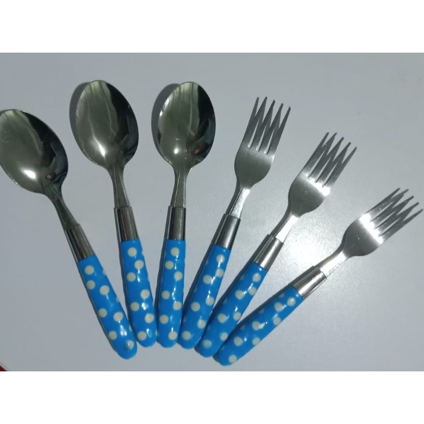 PROMO Sendok Sendok Garpu Makan Sendok Polkadot Set Stainless Sendok Garpu SENDOK POLKADOT 1/2LUSINAN SENDOK GARPU WARNA WARNI MURAH GARPU STAINLESS 3GARPU 3SENDOK Laris_unik