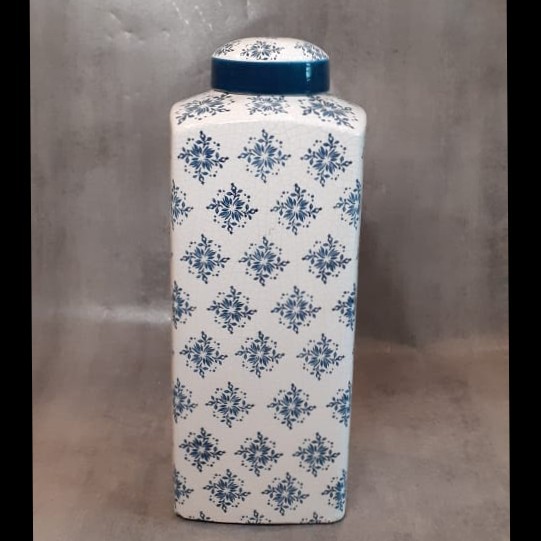 Ceramic Chinoiserie Jars - Guci / Toples keramik dengan Tutup (900287)