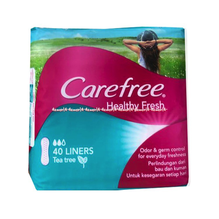 Carefree Healthy Fresh Breatheable 4 Liners Pantyliner Wanita Cafe Free Unscented Tea Tree