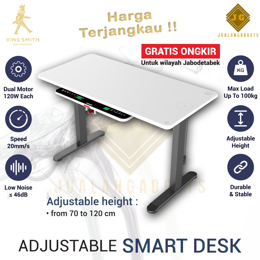 Meja kerja - Meja Gaming - Meja Kantor - Kingsmith Adjustable Desk Smart Table Multifunctional