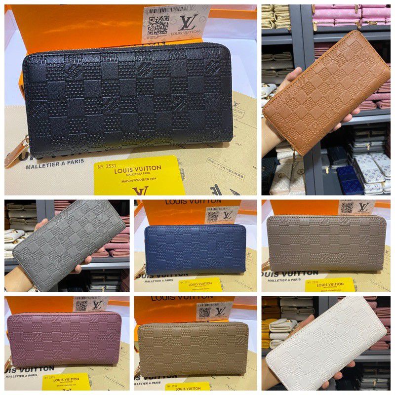 DOMPET LV EMBOS DAMIER RESLETING FREE BOX & PAPERBAG
