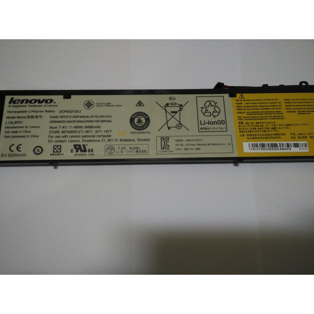 Battery Baterai Lenovo Erazer Y40-70 Y40-80 Original L13M4P01 L13L4P01 L13C4P01