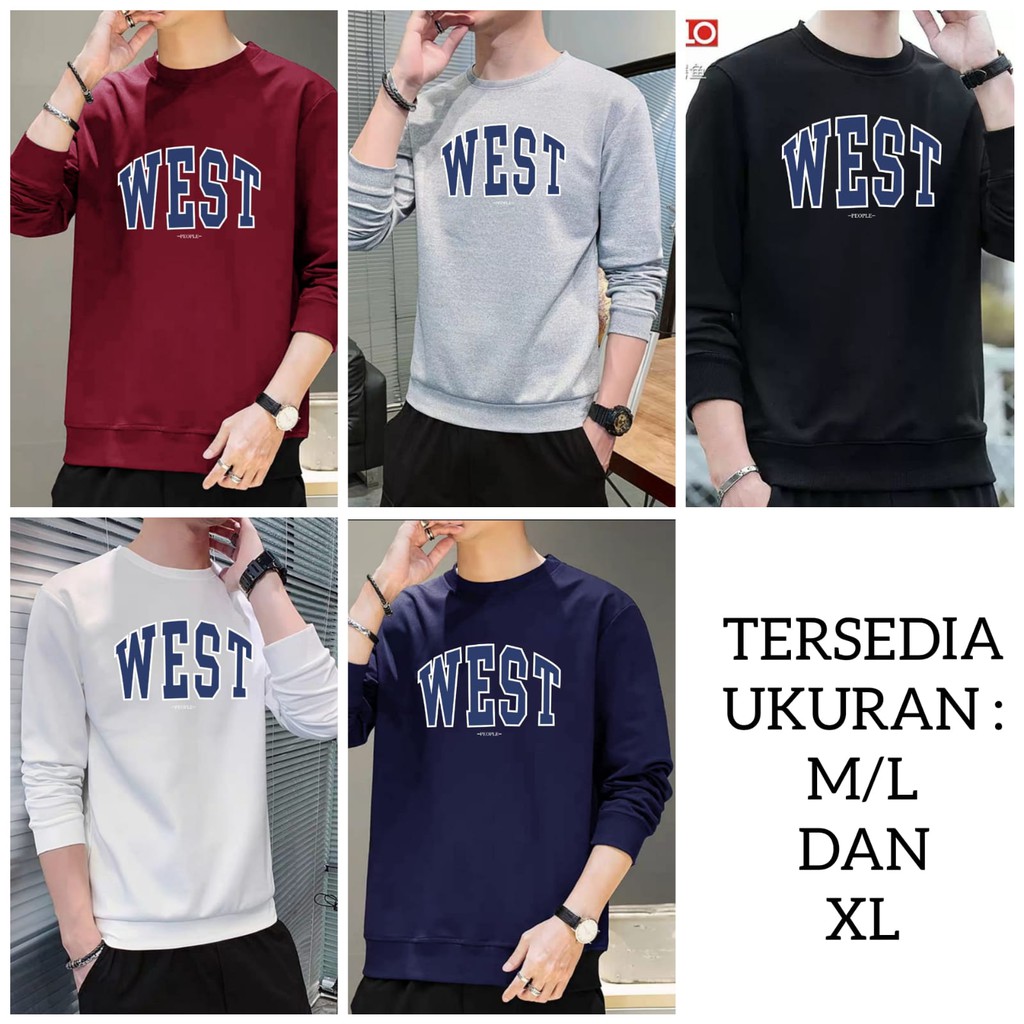 BISA COD / ALIPIO781 - BAJU SWEATER WEST / fashion pria / keren / terbaru