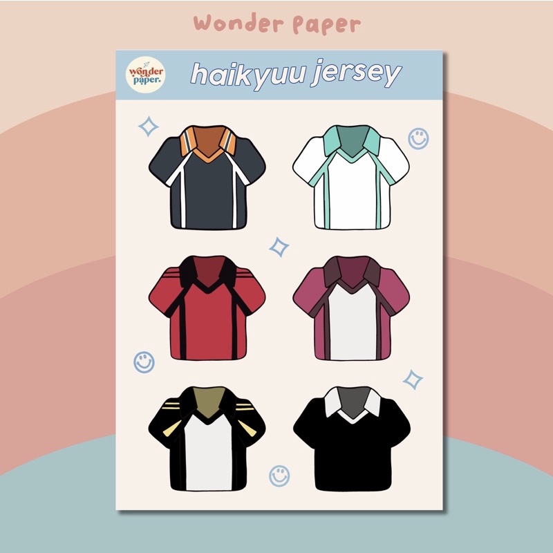 

Haikyuu Jersey Sticker Sheet - Wonder Paper