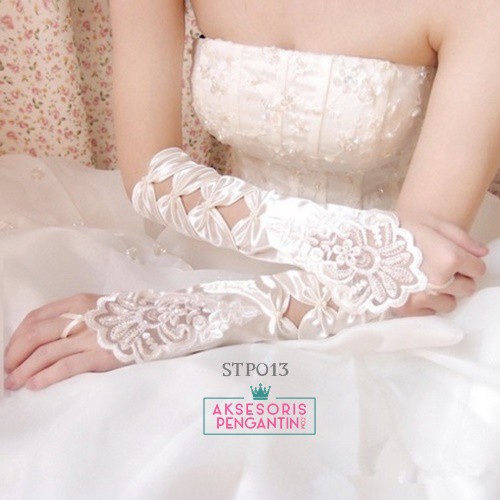 [STOK TERBATAS] SARUNG TANGAN LACE GLOVES PENGANTIN AKSESORIS WEDDING WANITA STP013