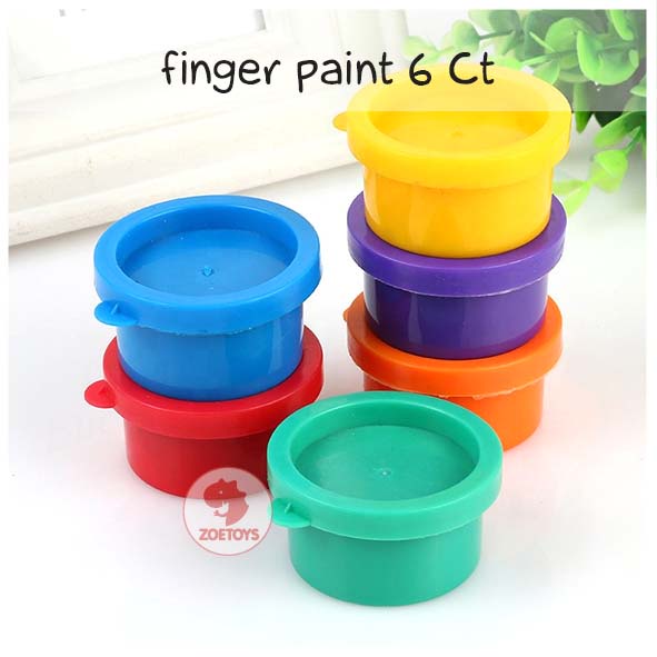 Zoetoys Finger Paint 6 Ct Warna Colors | Perlengkapan Mewarnai Melukis Painting dengan Jari Stamp | Cat Lukis Tangan Non-Toxic | Mudah dihapus | Mainan Edukasi Anak