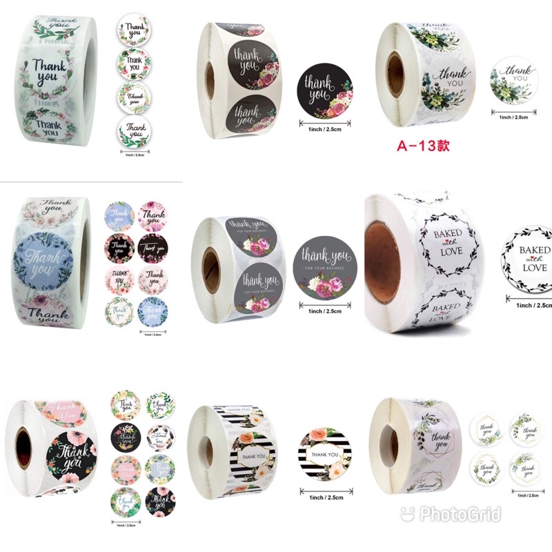 

Sticker Label Thank you ukuran kecil 2.5 cm 50 pcs Stiker Terima Kasih Segel Kemasan Amplop
