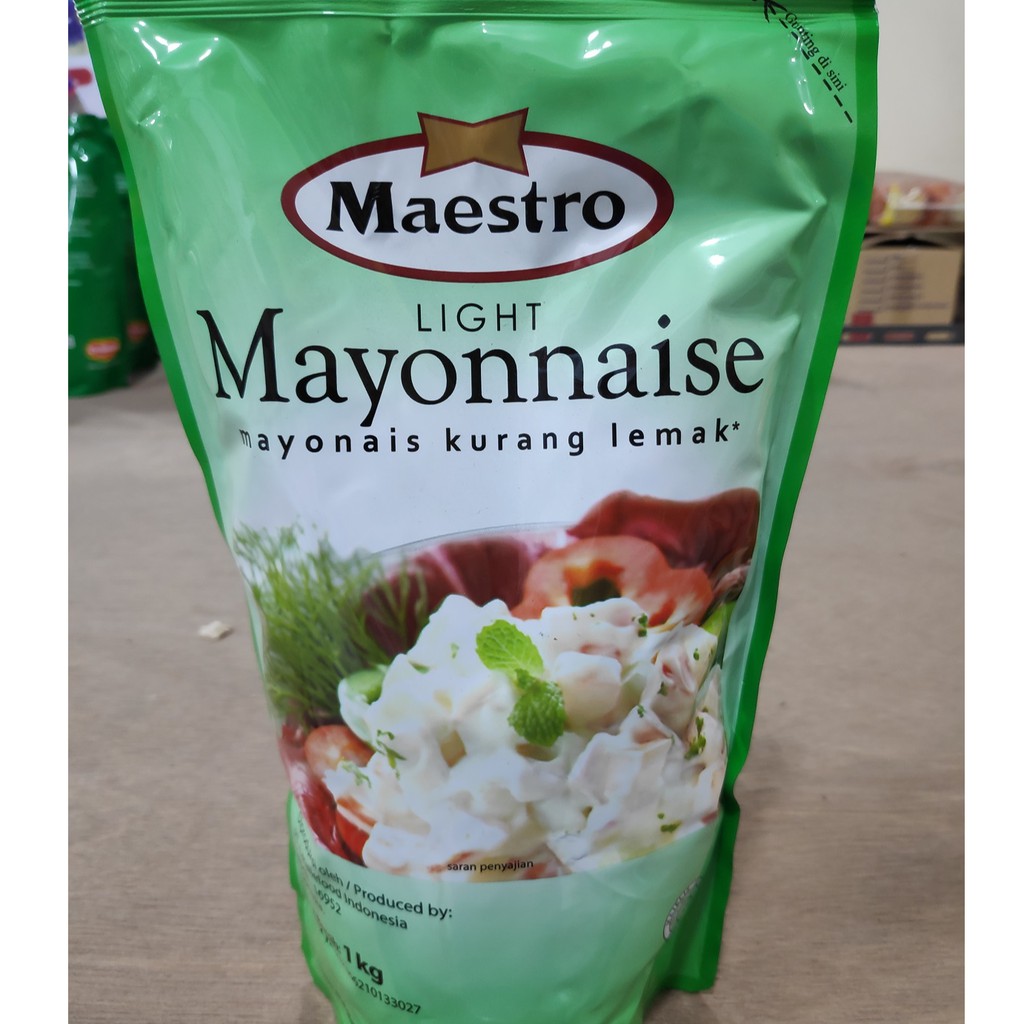 

Maestro Mayonais Kurang Lemak 1kg, 180gr dan 100gr Mayones Mayo