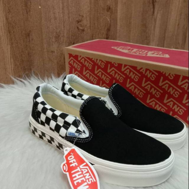vans slip on sidewall checkerboard