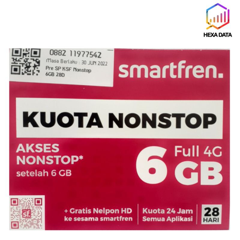 perdana smartfren 6 GB nonstop
