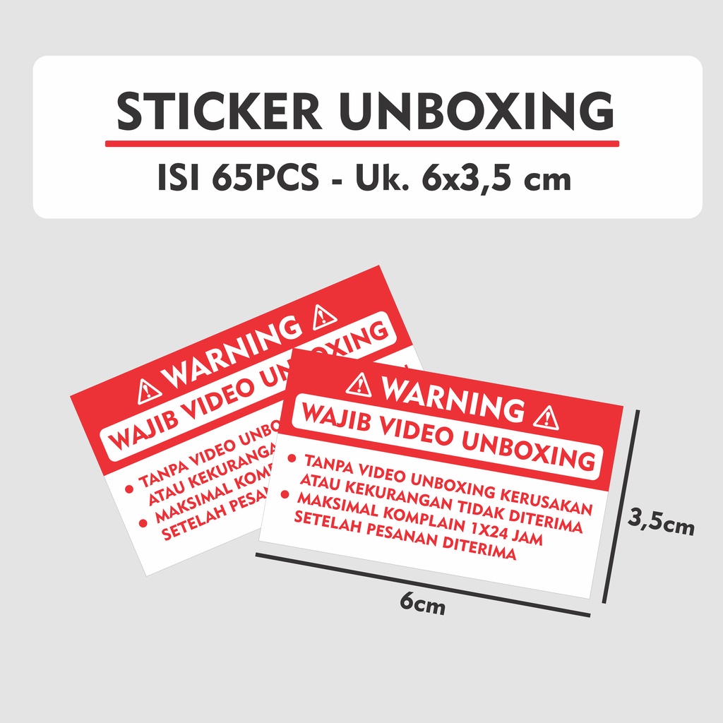 Sticker Warning Pengingat Video Unboxing Paket