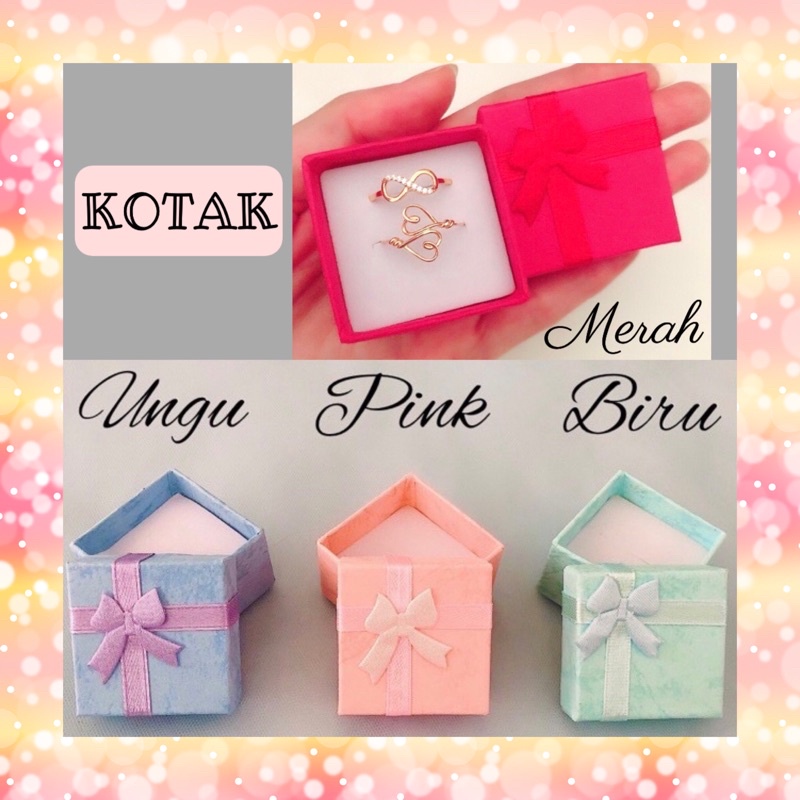 Kotak kado kecil gift box mini souvenir pita tempat cincin perhiasan bros anting kalung liontin char