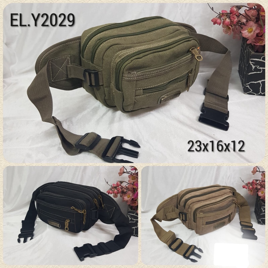 TAS WANITA TAS PINGGANG WANITA ELGAN 3 RUANG DAN 2 KANTONG DEPAN #2029