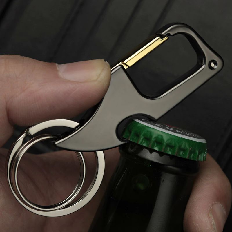 Dalaful Gantungan Kunci Carabiner Pisau Mini Pembuka Tutup Botol EDC