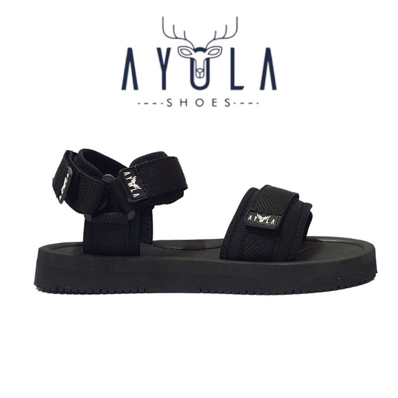 Sendal Gunung Wanita Original Ayola Sandal Outdoor Sandal Gunung Twin Full Black