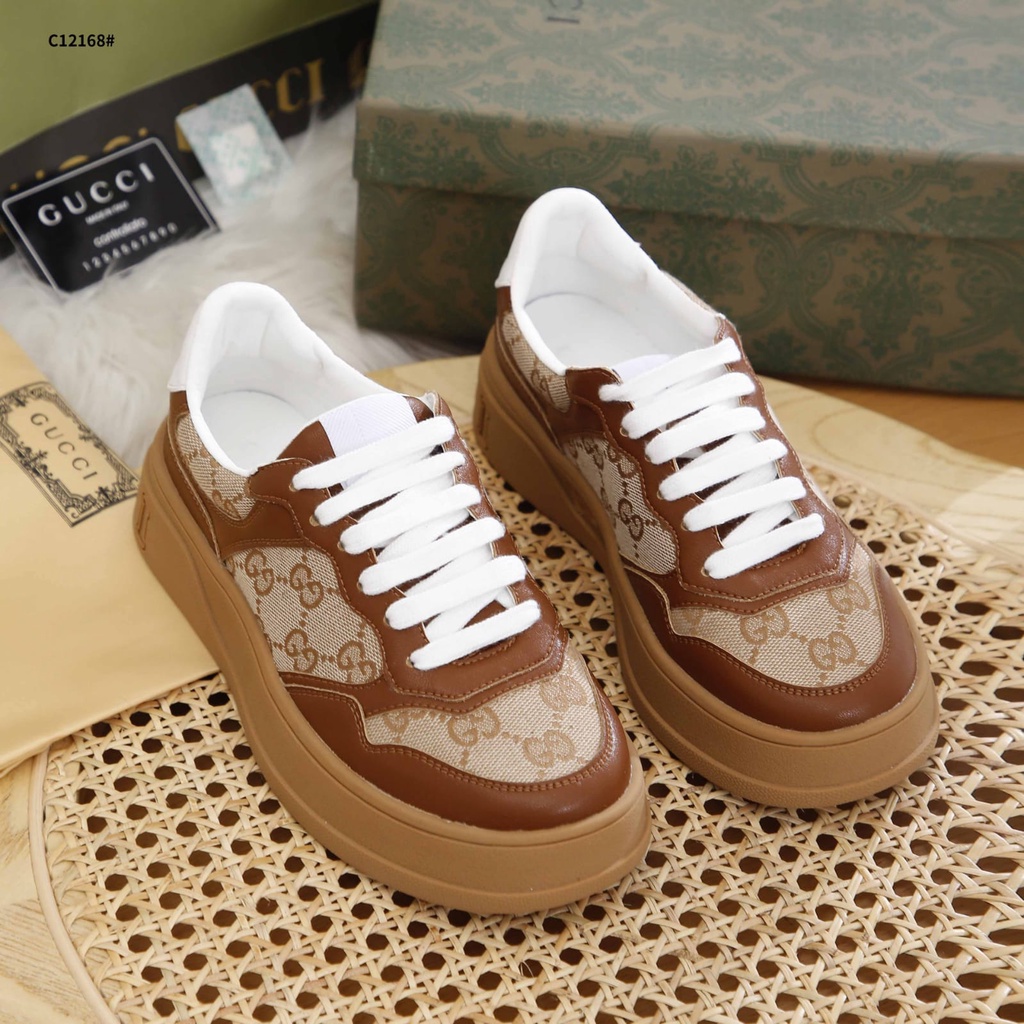 GC GG-Jacquard Canvas &amp; Leather  Women Sneakers C12168