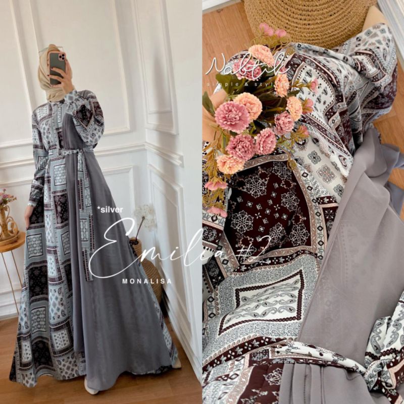 GAMIS MUSLIMAH EMILIA #2 DRESS MAXY ORI BY NABTIK