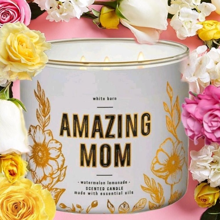 BATH AND BODY WORKS BBW WATERMELON LEMONADE MOM, YOU'RE AMAZING, AMAZING MOM 3-WICK SCENTED CANDLE 411 G LILIN WANGI 3 SUMBU UKURAN BESAR PENGHARUM RUANGAN