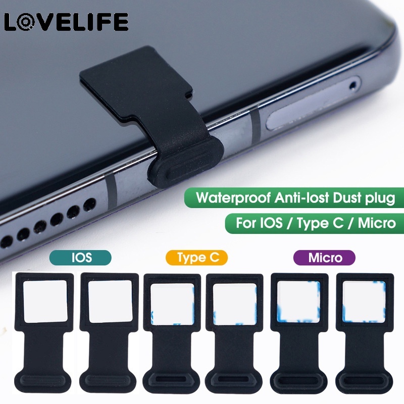 3pcs Cover Pelindung Port Charging Micro USB / IOS / Tipe C Bahan Silikon Anti Debu