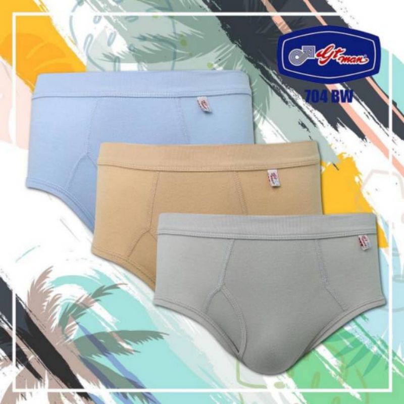 Celana Dalam / CD Pria Cowok Dewasa Full Waist Brief Katun GT Man RPG 704 BW