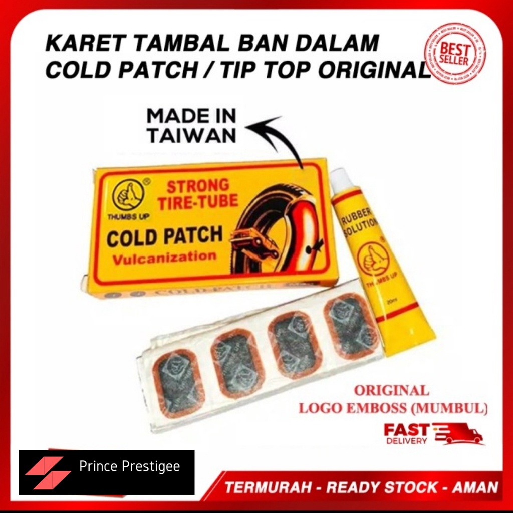 Tambal Ban Dalam Cold Patch Karet Ban Sepeda Motor TIP TOP Thumbs Up