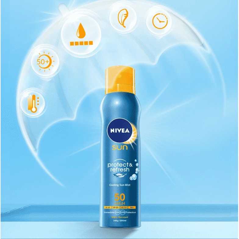 NIVEA SUN PROTECT &amp; REFRESH COOLING SUN MIST 50 HIGH 200ML