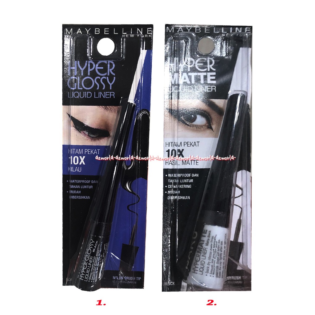 Maybelline Hyper Glossy Liquid Liner Hitam Pekat 10x Kilau Eye Liner