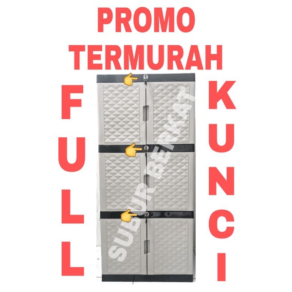 Lemari Plastik Lemari Pakaian FULL KUNCI TERMURAH!!