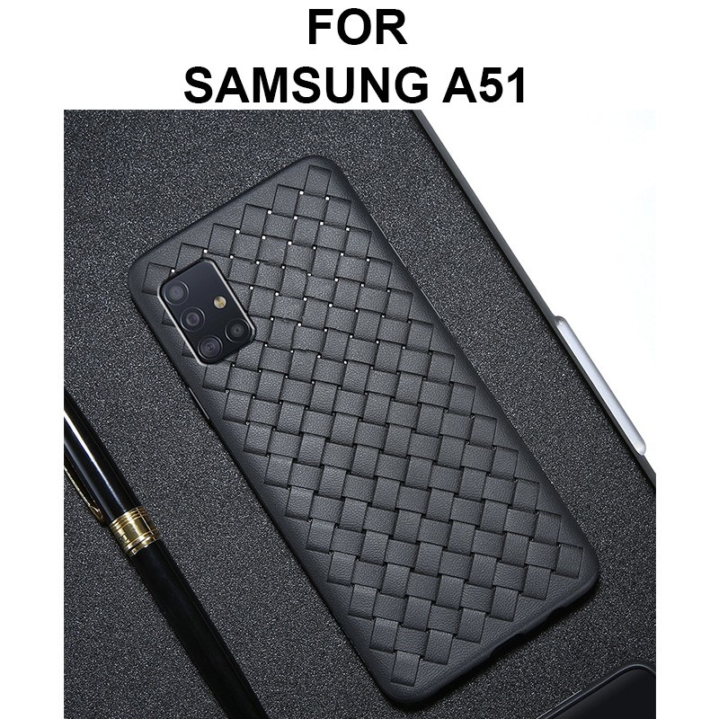 WOVEN case Samsung A51 softcase casing back cover tpu grid ultra thin-1