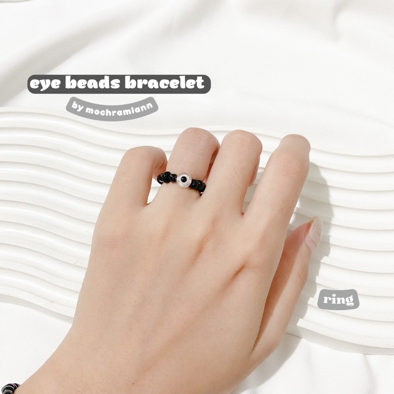 EYE BEADS SET RING &amp; BRACELET / GELANG MANIK KOREA MODEL MATA / GELANG MATA / CINCIN MATA