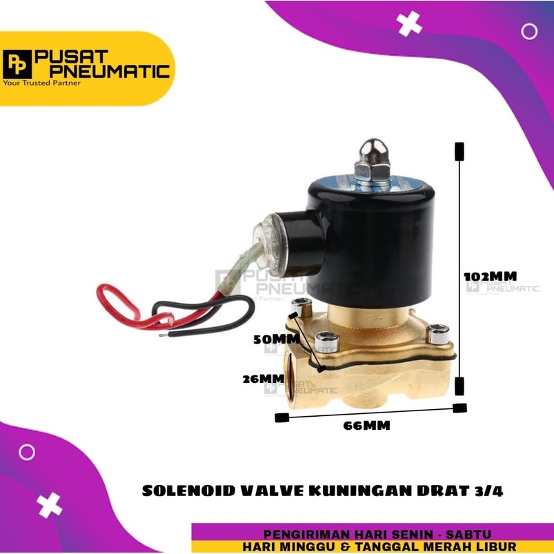 Solenoid Valve Kuningan Way Normal Close Type Uw Ac Dc Shopee Indonesia