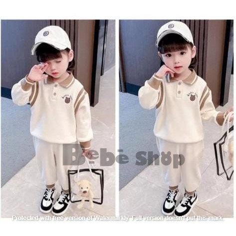 Setelan anak  laki-laki  hoodie anak cewek cowok paling lucu ala korea usia 1 sampai 6 tahun bahan bebytery