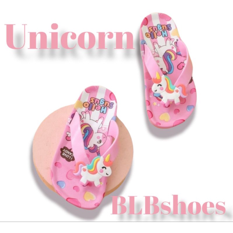 Sandal jepit anak perempuan motif Unicorn sandal karet anak kuda pony import