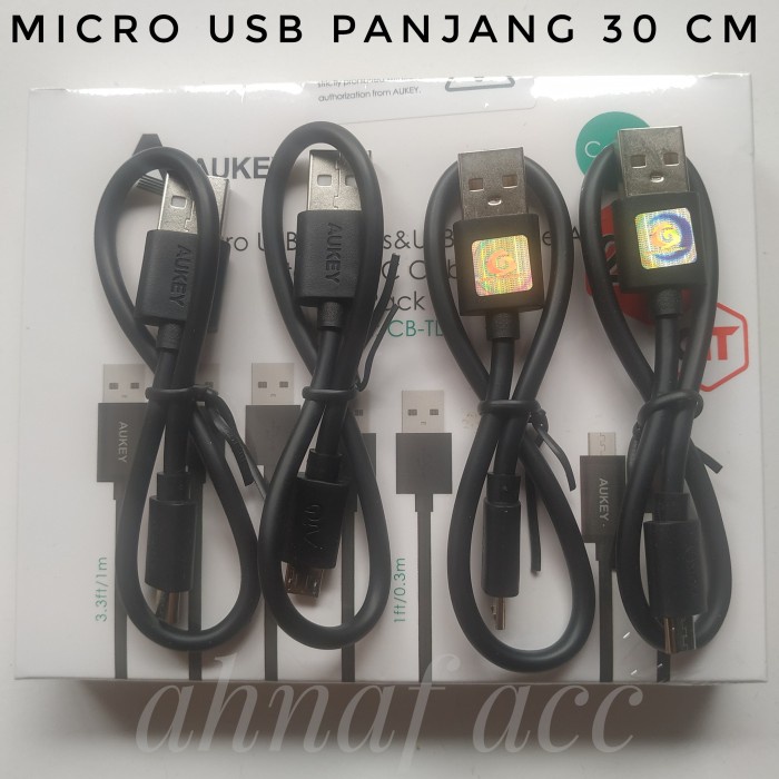 Aukey Kabel Micro USB 30 cm Fast Charging - Hitam